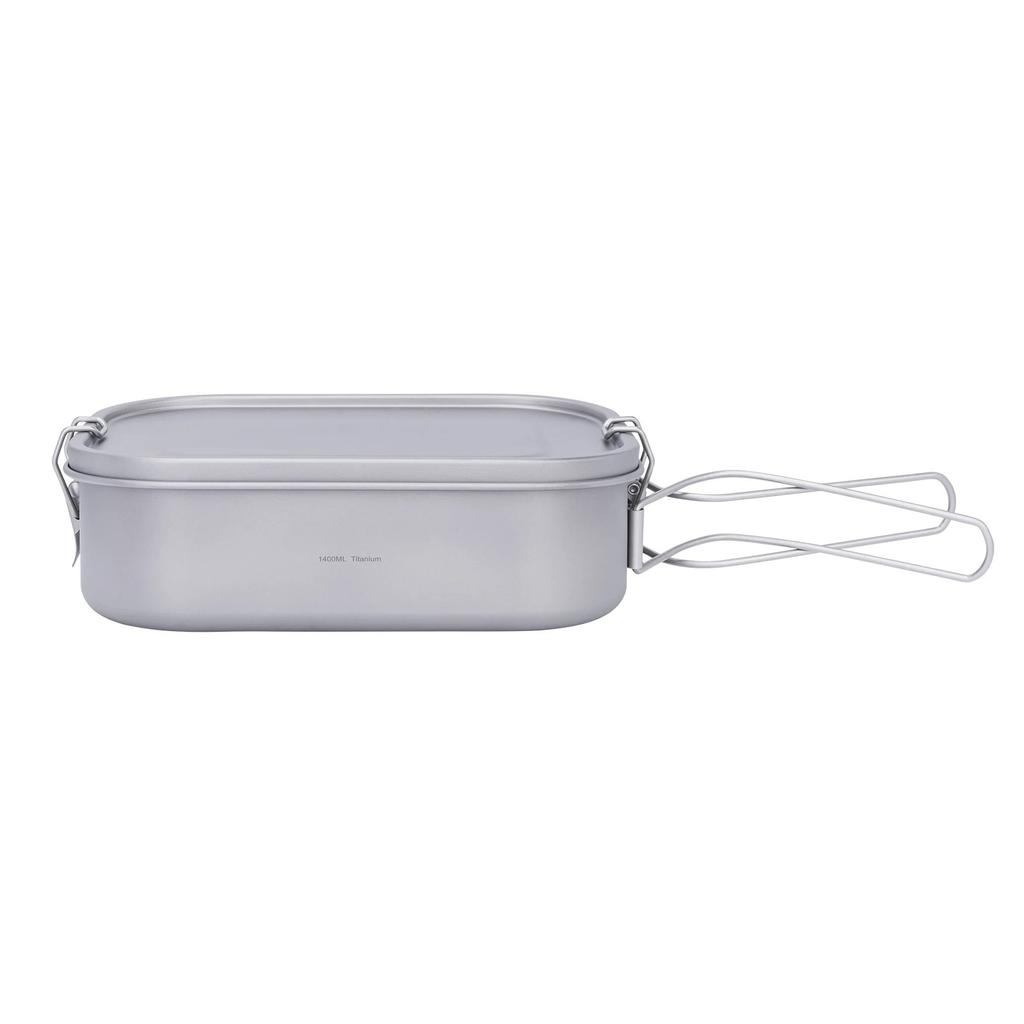Titanium Bento with Lid & Handle Leak Proof Lunch Box Container Ultralight Outdoor Camping Cookware Ti2081C-83C