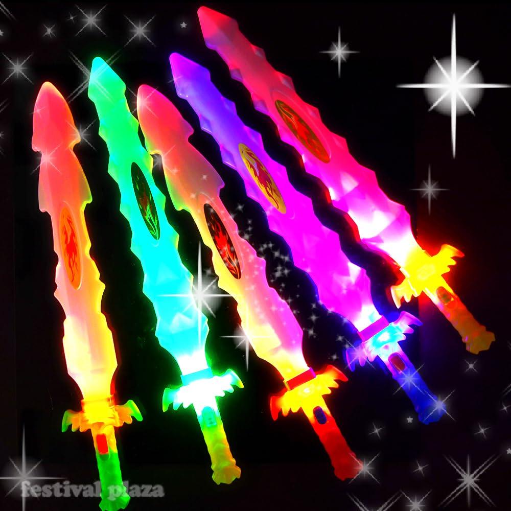 Festival Toy 12 Flash Perfect for Summer Festivals and Other Glittering Bulk Assortment of Lottery Plaza Thank You Prizes Glow-Up Set Swords.