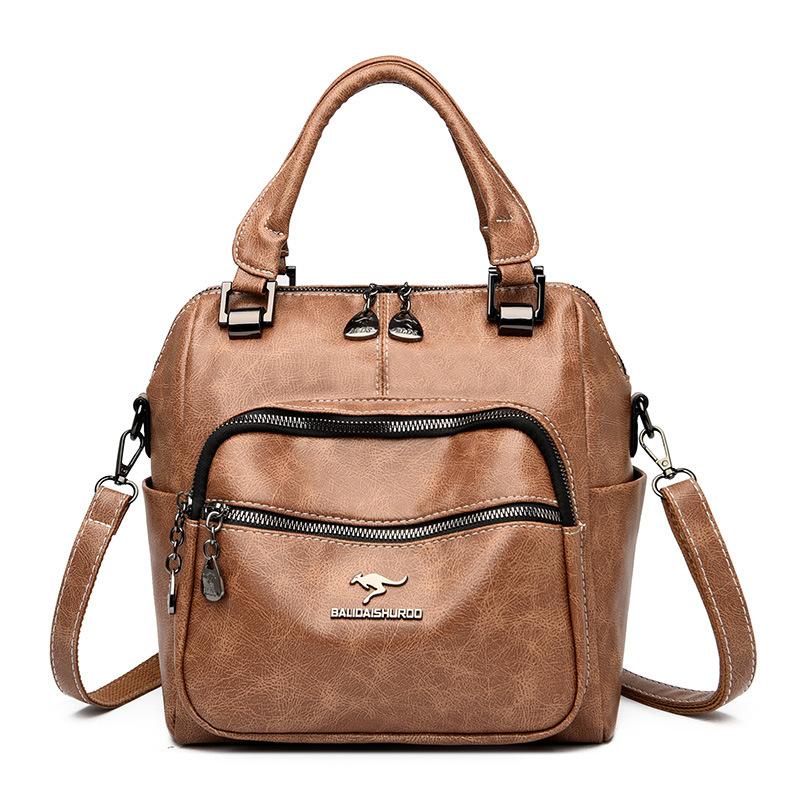 

Многофункциональная женская сумка, роскошный мягкий кожаный женский рюкзак, однотонный ретро-рюкзак большой емкости