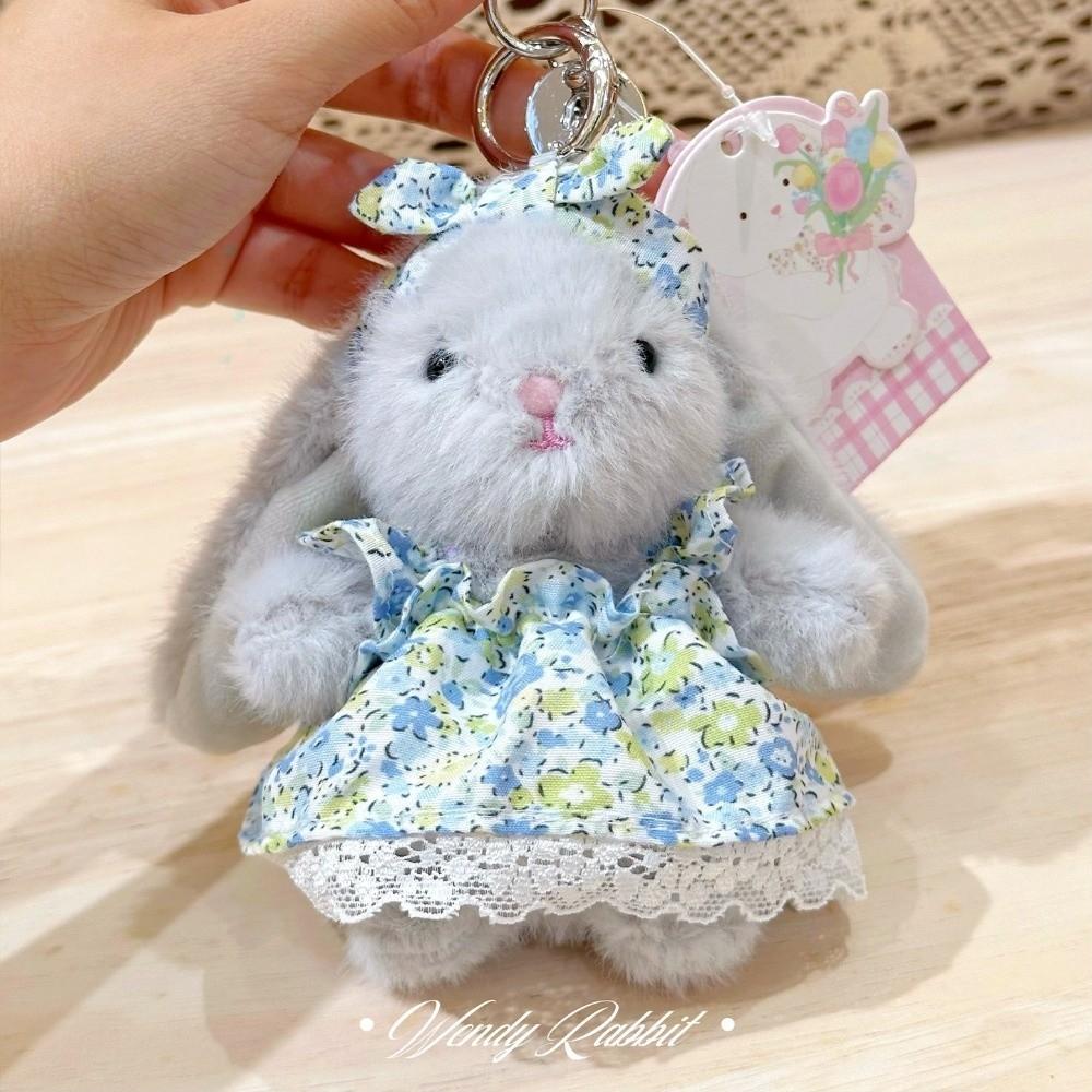 Cartoon Rabbit Plush Pendant Kawaii Rabbit Keychain Creative Doll Keychain Bag Charm