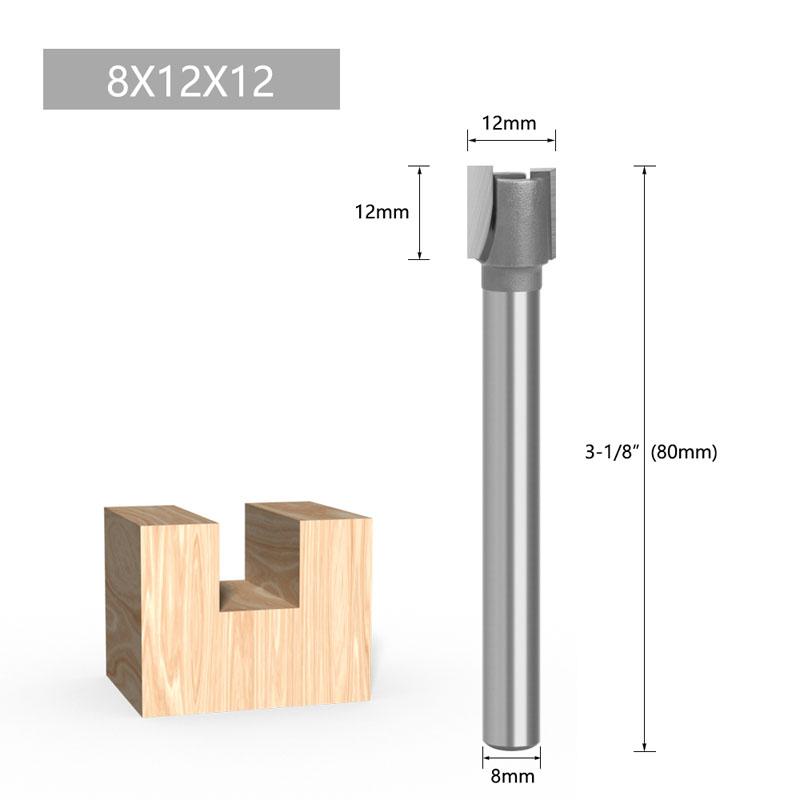 8MM Shank Mortising Bit Lock Door Router Bit Woodworking Milling Cutter For Wood Bit Face Mill Carbide Cutter End Mill