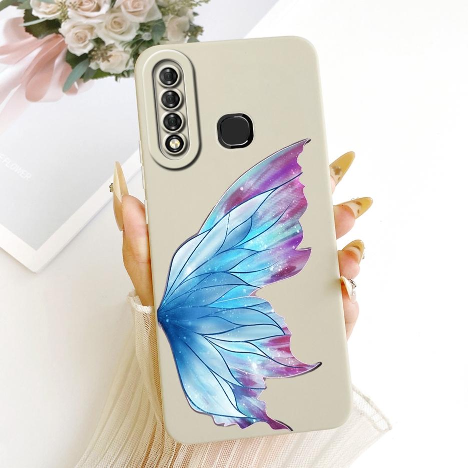 For Infinix Hot S4 Case Luxury Love Heart Buttefly Candy Painted Cover Soft TPU Matte Phone Case For Infinix Hot S4 HotS4 Fundas