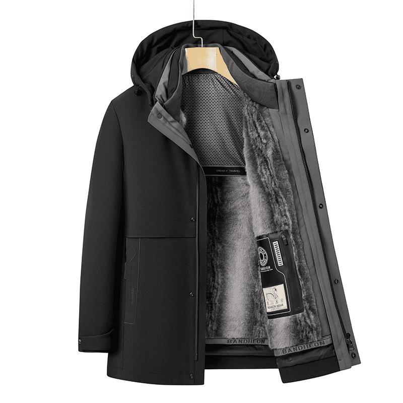 

Men s 2025 Model Business Detachable Fleece-Lined Down Jacket for Winter Cold Protection Model 9888 XL (135-150 jin)