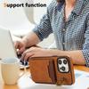Vertical Cards Solt Ring Holder Leather Wallet Case For iPhone 15 16 Pro Max 14 Plus 13 12 11 XS XR SE2022 Stand Strap Bag Cover