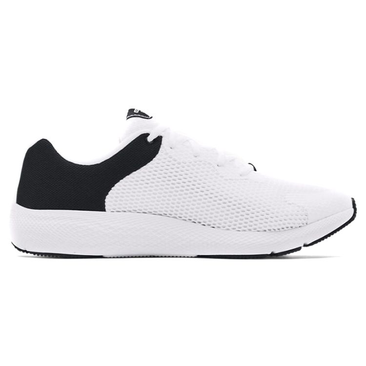 Under Armour Charged Pursuit 2 Wear-Resistant Sports Fabric Synthetic Leather Low-Top Casual Running Shoes Men Sneaker White 3024138-103