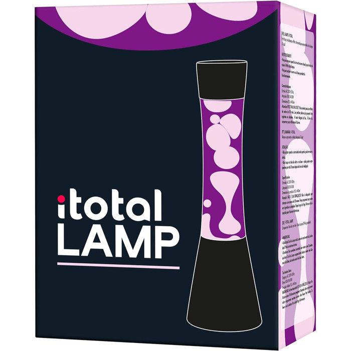 ITotal XL1760 Lampe à Lave 40 cm avec Base Noire, Liquide Violet et Cire Blanche
