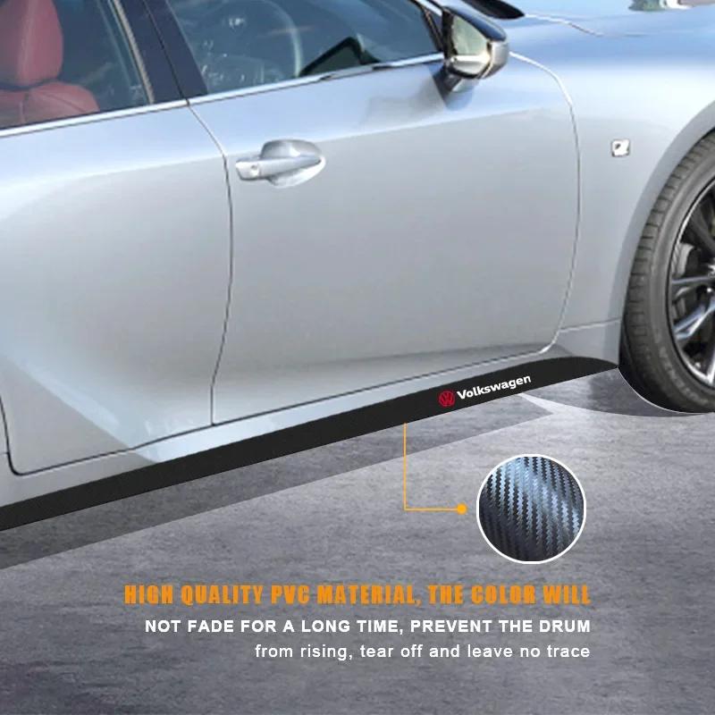 For VOLKSWAGEN VW 2pcs Car Door Side Skirt Sill Stripe Carbon Decals Auto Styling Accessories For Volkswagen VW Golf Passat B6 J
