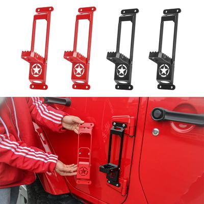 Door Hinge Step Foot Pedal For Jeep Wrangler JK JKU JL Unlimited Gladiators JT 2007-2024 Car Doors Metal Step Plate Accessories