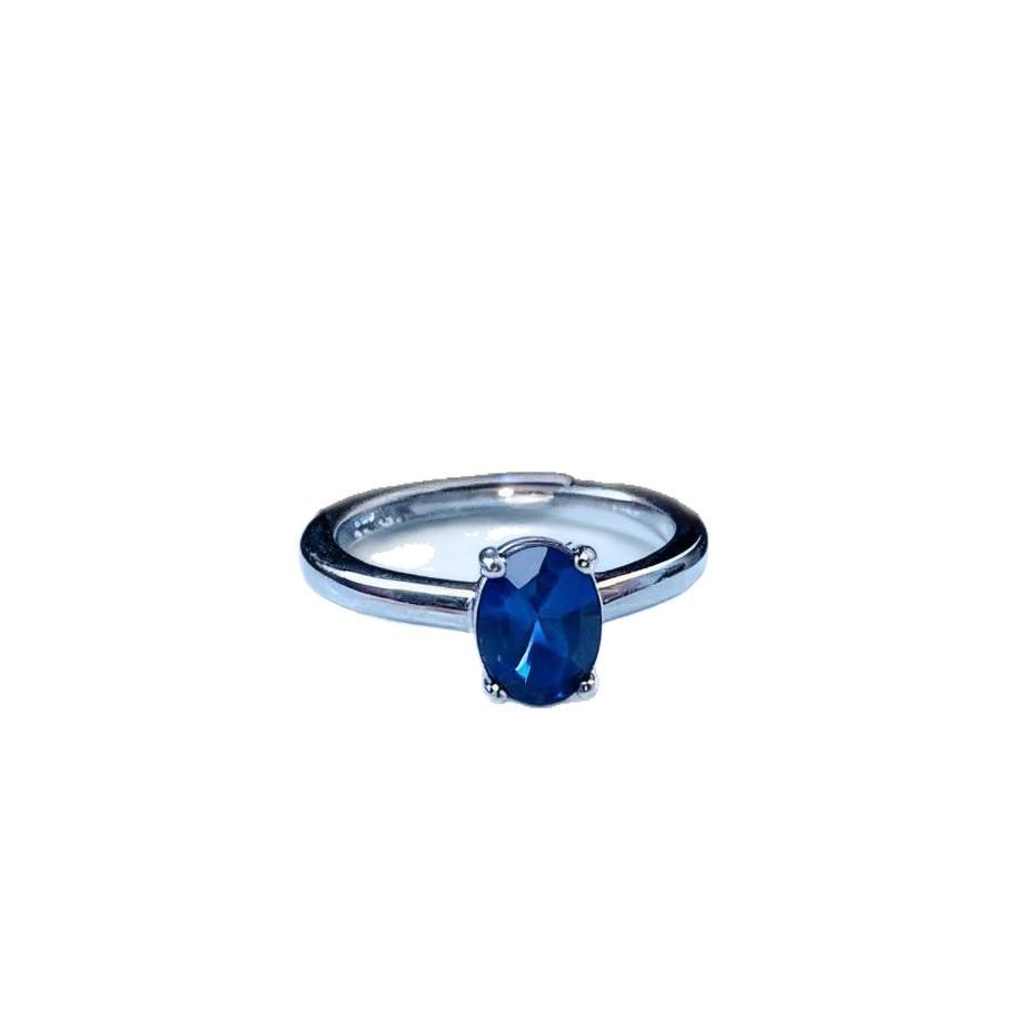 Niche Design Cultivates Ruby Sapphire Coconut Round Four-Claw Ring Women'S Fashion Simplicity Cultivates Colorful Treasure Women'S Ring