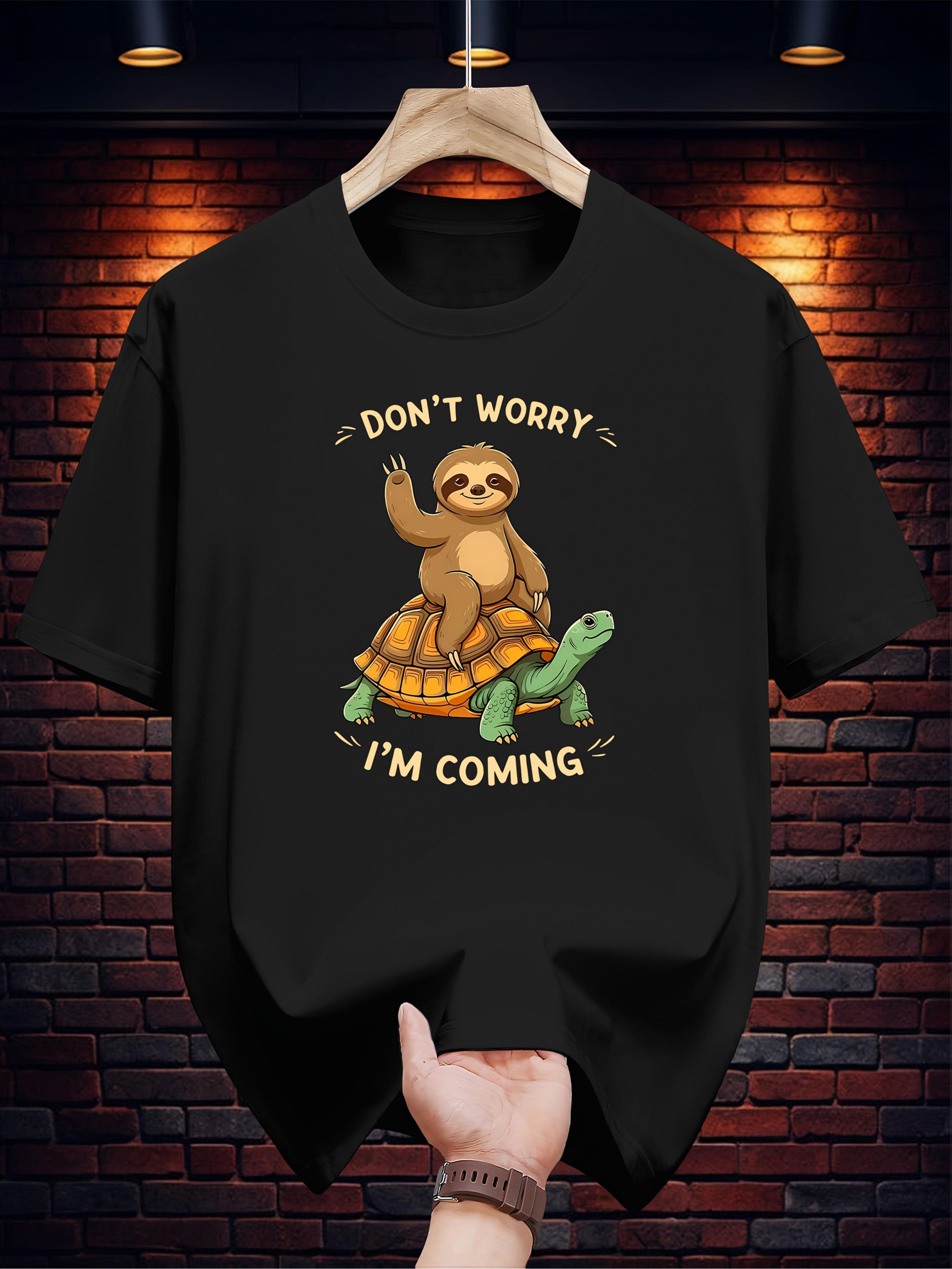 Men s Fun Sloth and Print T-Shirt- Don t Worry XXXXL