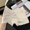 Girl Summer Lace Jacquard Flower Flower Breathable High Play Ice Silk Middle Waist Flat Angle Briefs