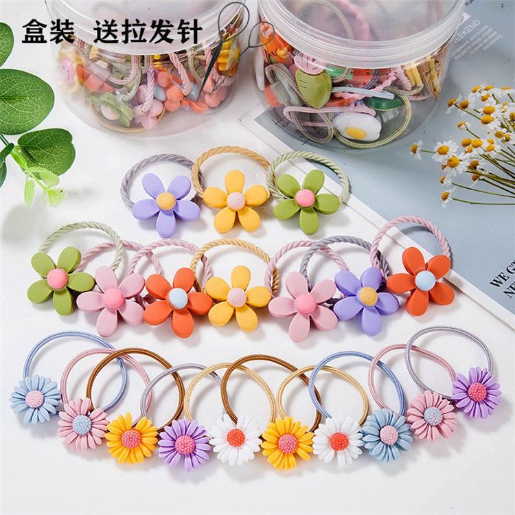 20 Stück pro Dose Ananasfrucht Niedliche Bonbonfarben Cartoon Elastisches Haarband für Kinder