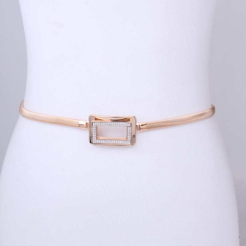 Women'S Decoration Simple Thin Belt, Metal Elastic Belt Belt Belt Chain With Skirt