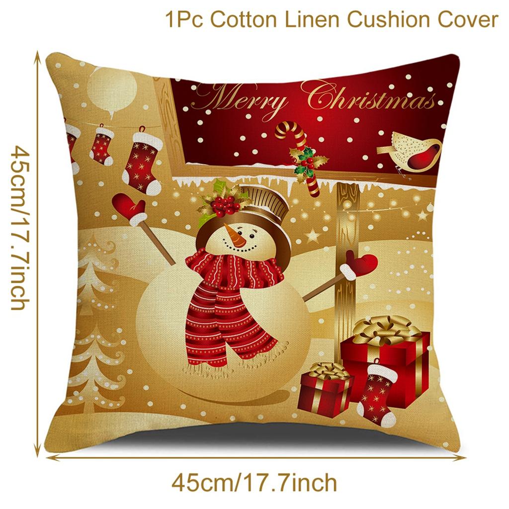 Christmas Cushion Cover Merry Christmas Home Decoration Santa Pillowcase Ornament Navidad 2023 Happy New Year 2024