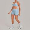 Women's Halter Backless Pleated Yoga Set - Tight Fit, Hip-Revealing Sportswear 