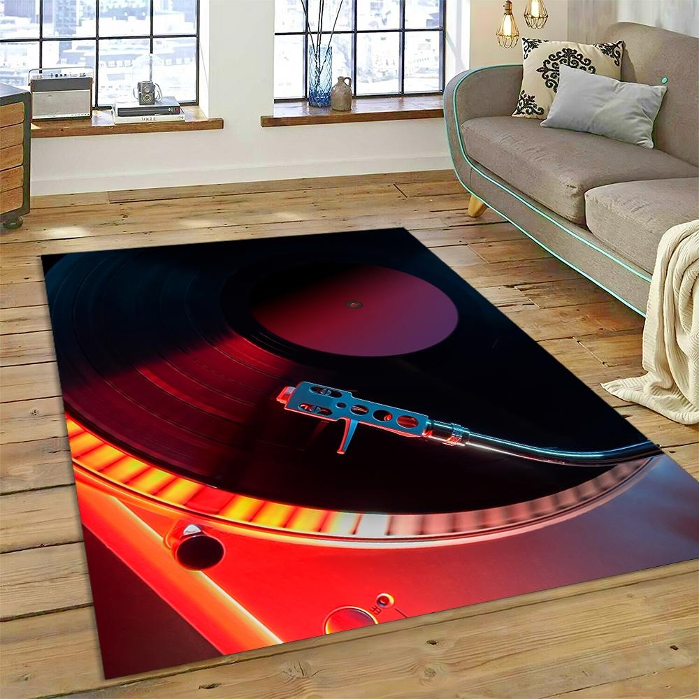 Vinyl Record Music DJ Screen tape Rug Carpet for Living Room Bedroom Home Decor,Floor Mat Non-slip Decoration for Sofa Doormat