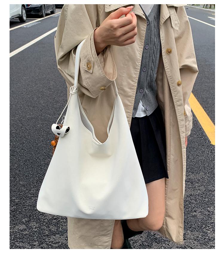Solid Color PU Hasp sweet Shoulder Bags 2026 Hot Sale Temperament Simple Women's Bag Large Capacity Versatile Commuting Handbags