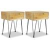 Day and Night - Day and Night Bedside Tables 2 Units Solid Teak 40x30x50 Cm