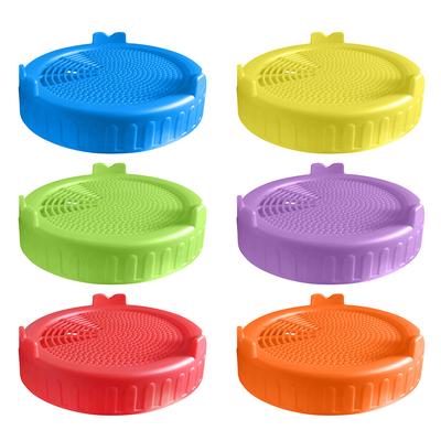Coperchio per germogli in plastica per barattolo di vetro a bocca larga, coperchio per germogli in rete per uso alimentare