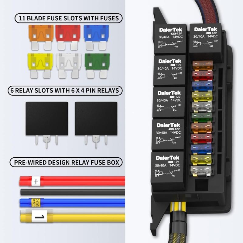 Space Saving 11 Slot Fuses Panel Central Control Box Relays For Secure Power Supply In Car, Trailers, And Medium Trucks