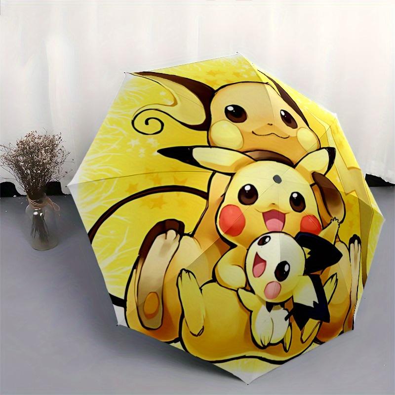 1pc Pikachu Family Umbrella: Automatic Opening & Closing, Foldable Design, Outdoor Use, Gift for Fans & Travelers.F046