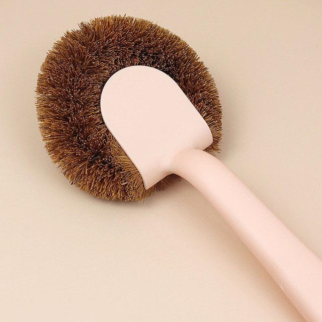 Jiayi 1816 Coconut Brown Pot Brush Linyi Daily Necessities Macaron Plastic Long Handle Kitchen Cleaning Pot Brush