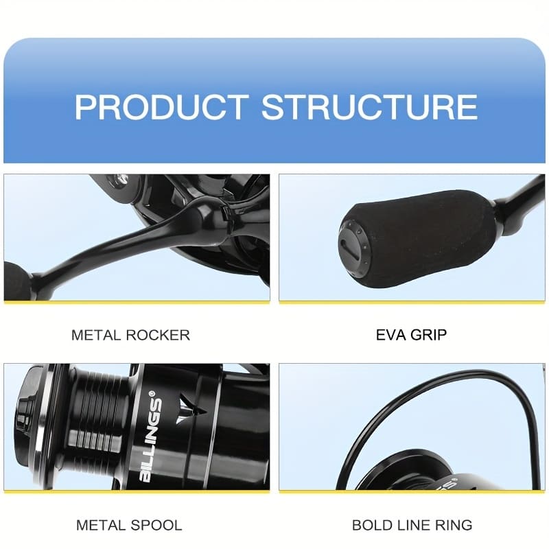 No-gap Spinning Fishing Reel 5.2:1 Gear Ratio Left/right Hand Interchangeable Durable Alloy Reel Suitable for Freshwater and Saltwater Great Gift Idea