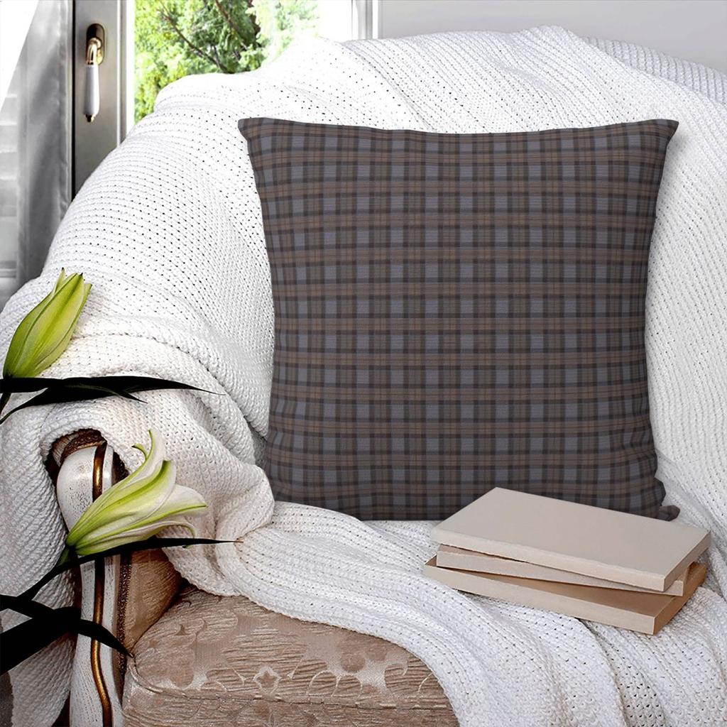Outlander Plaid Fraser Tartan Square Pillowcase Pillow Cover Polyester Cushion Decor Comfort Throw Pillow for Home Car