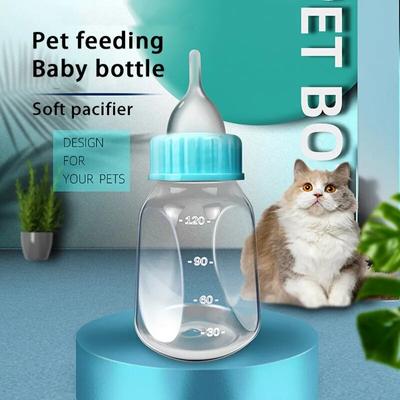 120ml Puppy Kitten Feeding Bottle Set Pet Dog Cat Bady Nursing Water Milk Feeder With Cleaning Brush Newborn Cat Drinking Bottle