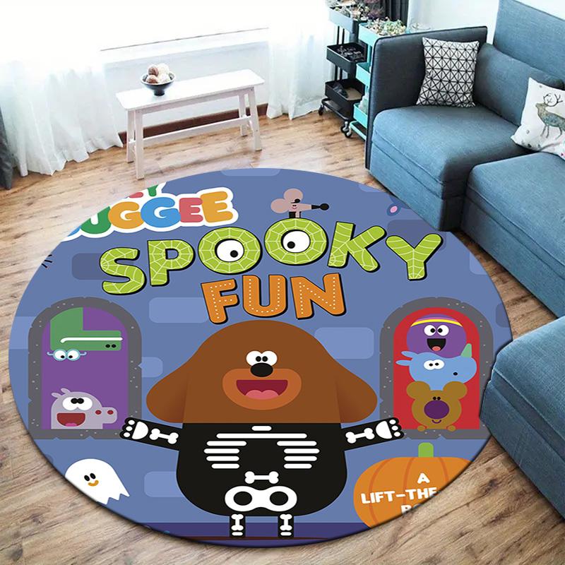 Hey Duggee Round Area Rug,Carpet Rug for Living Room Bedroom Sofa Playroom Decor,Non-slip Floor Mat