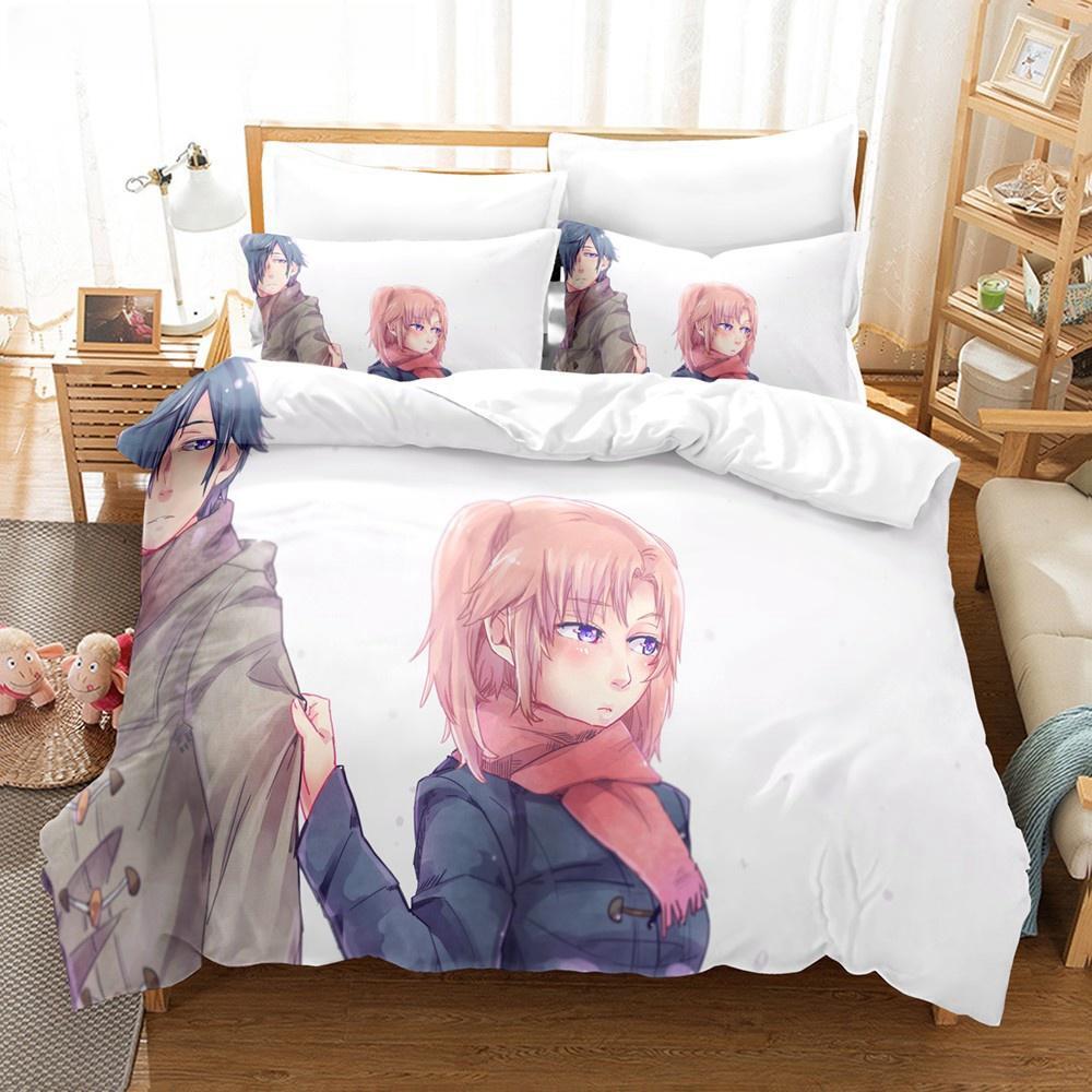 Engaged To The Unidentified Anime Bedding Set Pillowcases Single Full Queen King For Girl Kids Anime 3D Bedding Set Duvet Covers