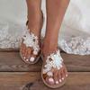 Womens Summer Retro Elegant Sandals Clip Toe Floral Embroidered Slingback Wedge Shoes Thin Sole Comfort Lightweight Sandals