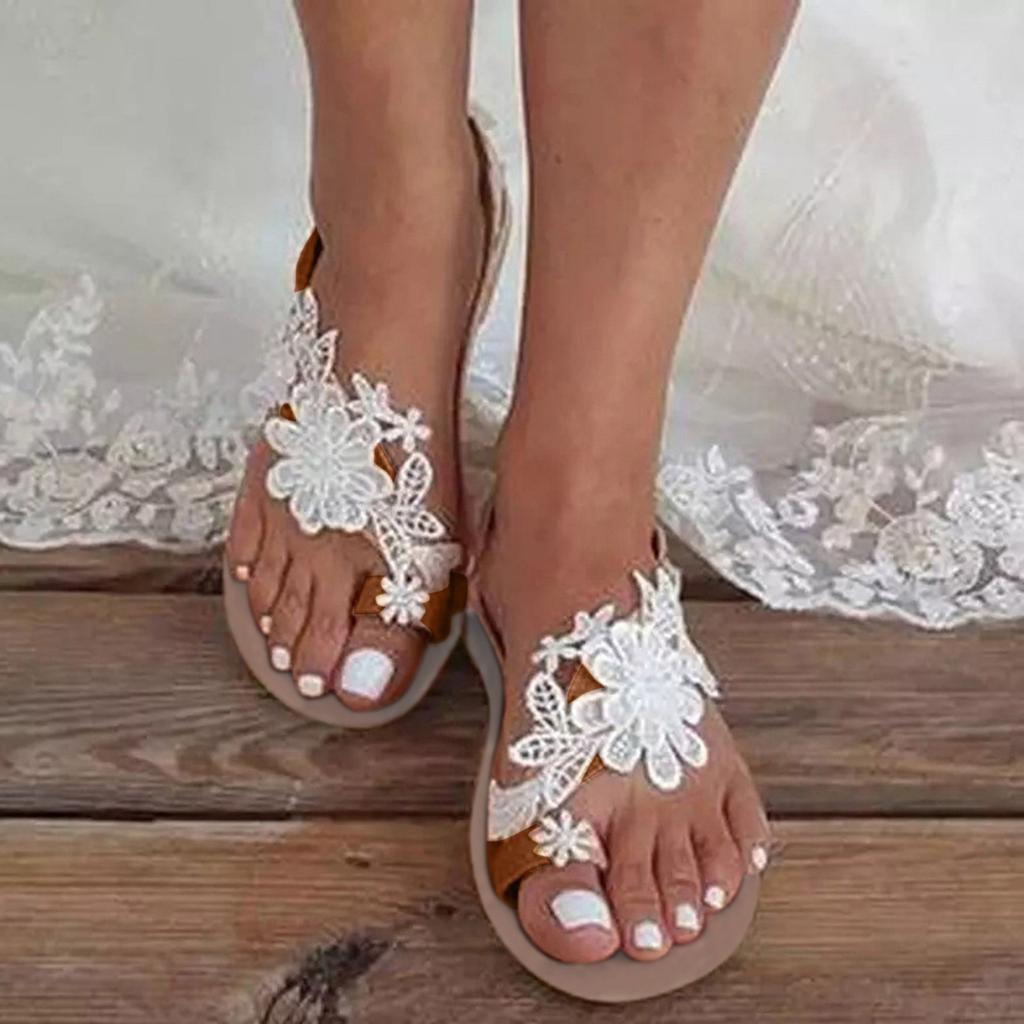 Womens Summer Retro Elegant Sandals Clip Toe Floral Embroidered Slingback Wedge Shoes Thin Sole Comfort Lightweight Sandals