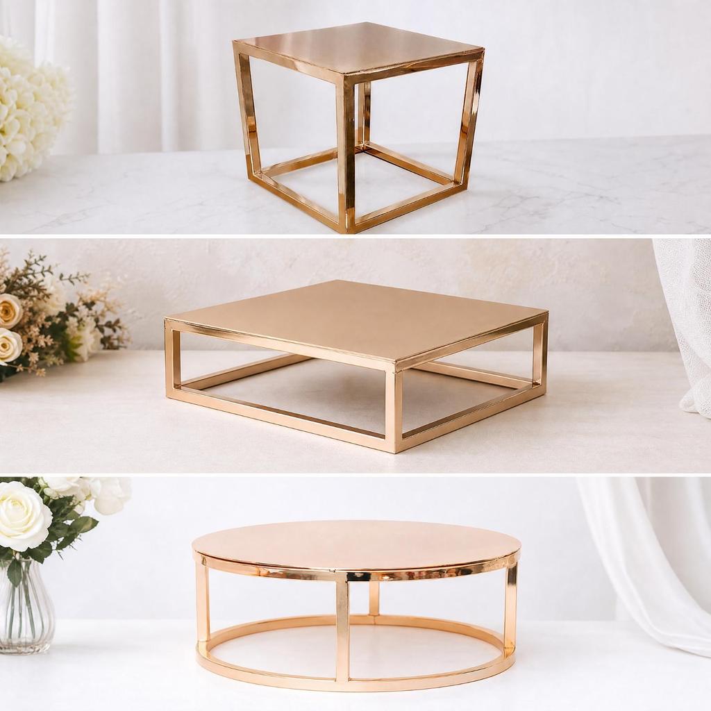 Cake Display Stand Electroplated Elevated Pastry Holder for Weddings, Bakery Displays,