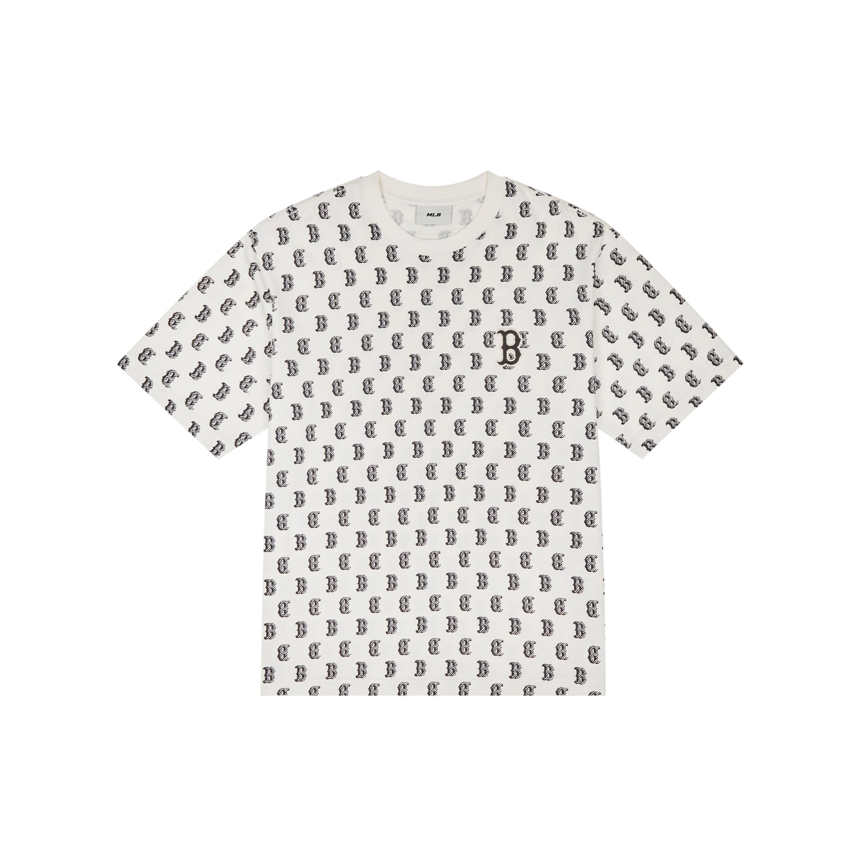 

New MLB MONOGRAM Reading Collection SS24 T Shirt Unisex Cream 3ATSM0243-43CRS L