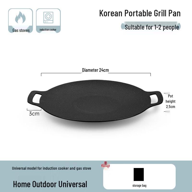ZISIZ Korean BBQ Grill Pan, Non-Stick Maifan Stone