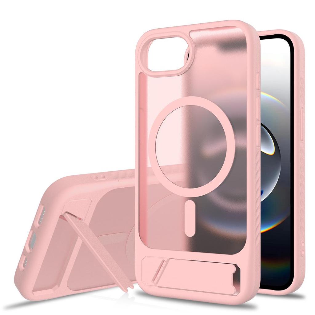 Black Apple 16 Stand Phone Case: 2-in-1 Drop-Proof Magnetic Protective Case for 15 Pro Max.