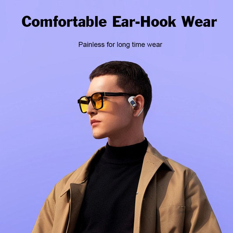 Słuchawka Bluetooth z obrotem 180° OWS Przewodnictwo Powietrzne Muzyka HiFi Z Wyświetlaczem Cyfrowym Zestaw Słuchawkowy Biznesowy na Lewe i Prawe Ucho