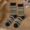 Women's Cotton Socks for Autumn and Winter Thickened Retro Mid-calf Women's Ethnic Pile Socks