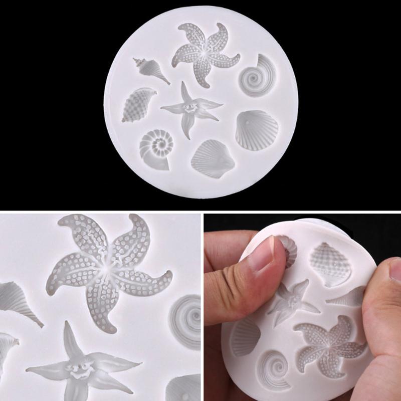 Cake Decorating Diy Sea Creatures Conch Starfish Shell Fondant Silicone Mold