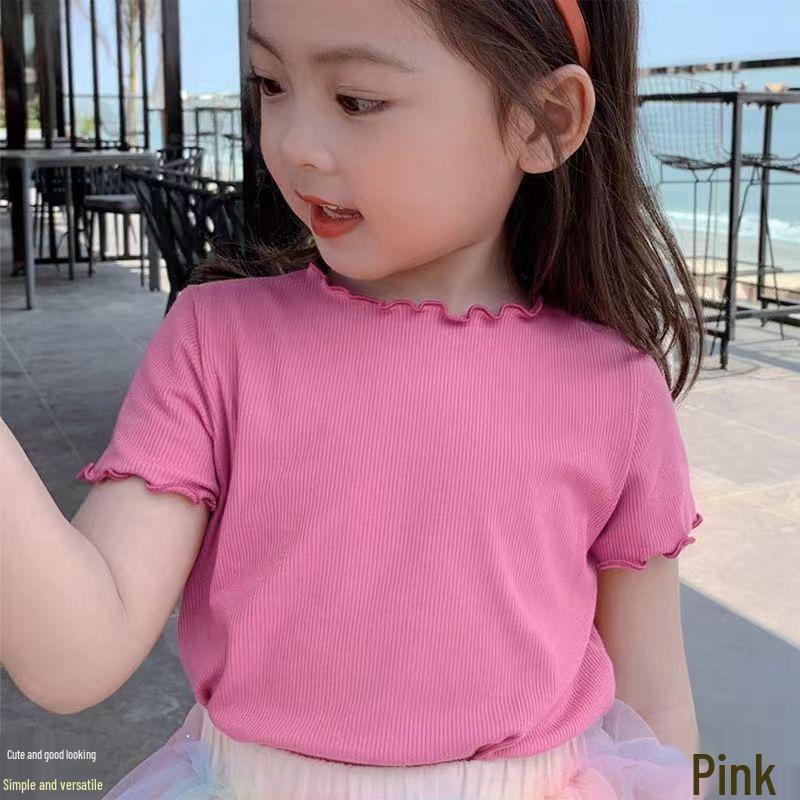 Girls' Ice Silk Short-Sleeve T-shirt & Mosquito Repellent Pants Two-Piece Set