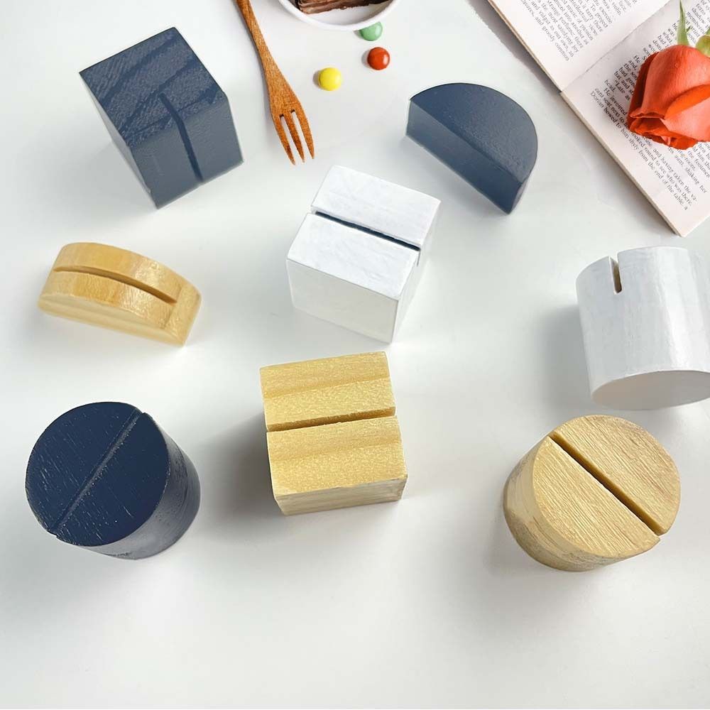 Multi-Shapes Table Number Stands Lightweight Wooden Card Holder  Event Table Setting