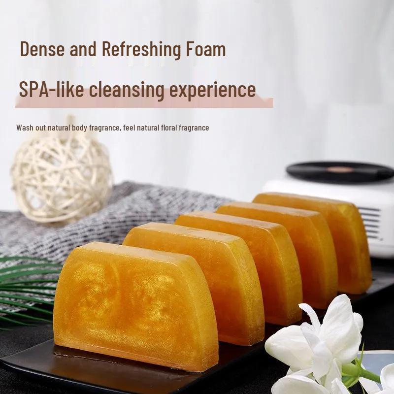 Sweet Golden Fragrance Soap - 80g: Long-lasting Scent, Deep Cleaning, Strong Oil Control, Handmade Face Wash.