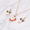 Christmas Collection Jewelry Set Reindeer Head Drop Earrings Santa Claus Charm Necklace Xmas Gift For Women Girls