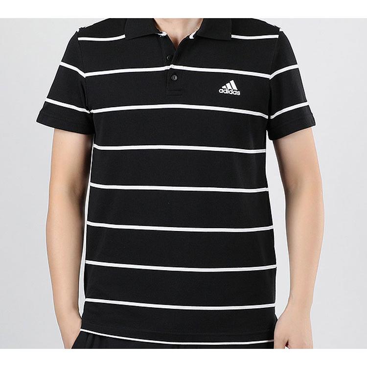 Adidas Polo Shirts Men's Black Polo Collar Moderate Straight Fit FT2836