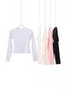 2024 Early Autumn Korean Style Ribbed Slim Fit Long Sleeve Women's T-Shirt with Raglan Sleeves