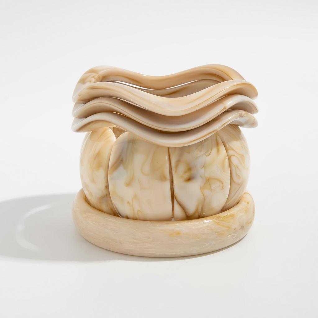 Simple Artistic Retro Wave Bracelet Design Irregular Shaped Elastic Bracelet