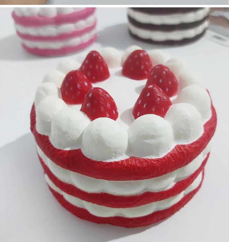 1pc Simulation Cake Model Strawberry Big Fruit Food Slow Rebound Pinch Music Soft Vent Decompression Toy Window Display Props