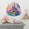 Wandtattoos & Wandbilder - Traumschloss - Wandsticker für Mädchen Kinderzimmer - Bunte Regenbogen Wandaufkleber - Babyzimmer Schlafzimmer Wanddeko