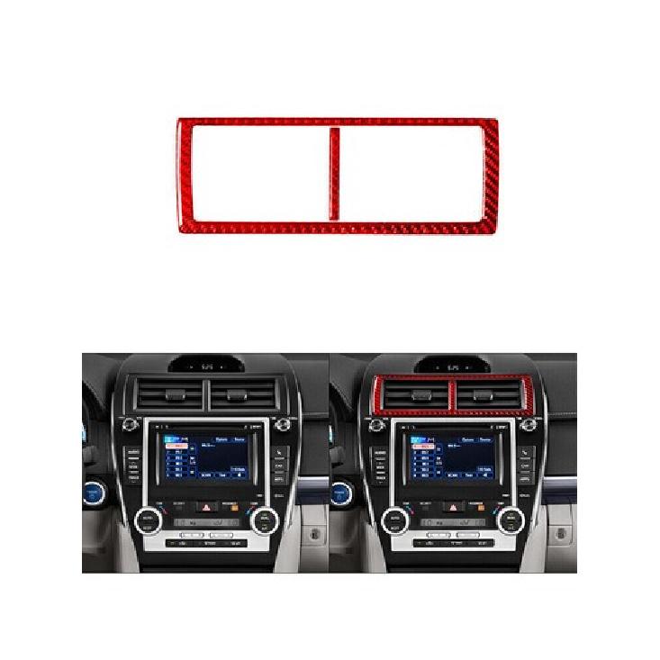 Red Interior Carbon Fiber Center Air Vent Trim Cover For Toyota Camry 2012-2014